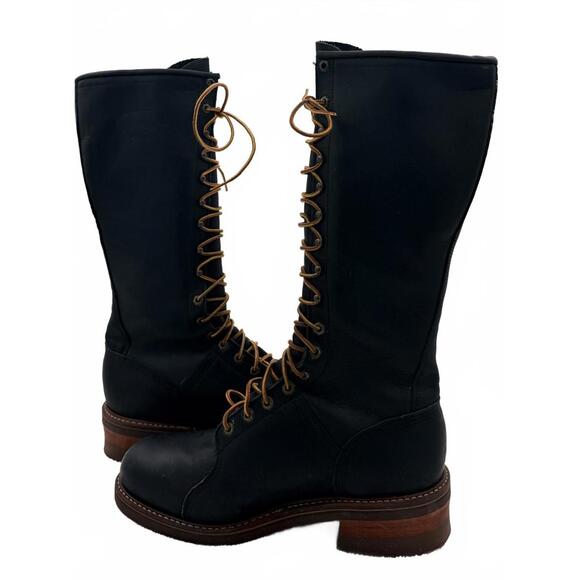 Hall's Lineman Motorcycle Boots 12E Gorgeous w/ New Soles! - Picture 2 of 9